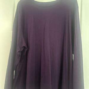 Lands' End Deep Purple Long Sleeve Top